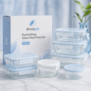 Arvopix PortionPrep Glass Meal Prep Set — 10 Piece